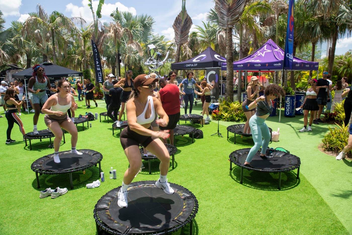 A trampoline fitness challenge